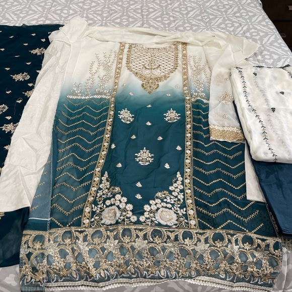 🌹PAKISTANI UNSTITCHED SHALWAR KAMEEZ THREE PIECE SUIT🌹 - Picture 4 of 8